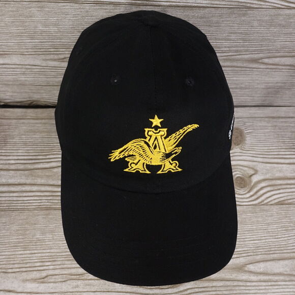ANHEUSER BUSCH LOGO ST LOUIS BREWERY BLACK ADJUSTABLE STRAPBACK HAT CAP - Picture 3 of 8